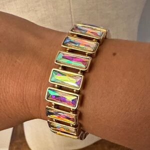 Kirks Folly Gold Bracelet with Iridescent Stones